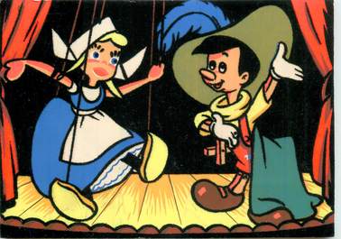 CPA ILLUSTRATEUR DISNEY PINOCCHIO carte en feutrine