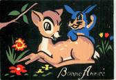 Illustrateur  CPA ILLUSTRATEUR DISNEY /BAMBI  /  carte en feutrine