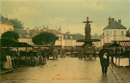 CPA FRANCE 77 "Melun, Place Saint Jean"