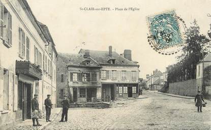 / CPA FRANCE 95 "Saint Clair sur Epte, place de l'église"