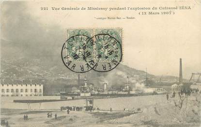 / CPA FRANCE 83 "Toulon, Vue générale de Missiessy pendant l'explosion du Cuirassé IENA"