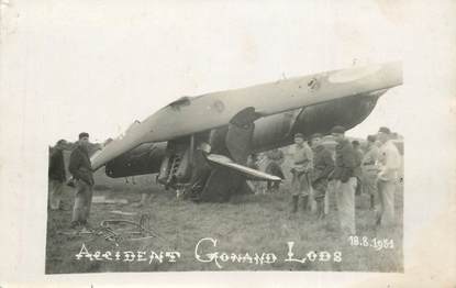 CARTE PHOTO AVIATION "Accident d'avion 1931"