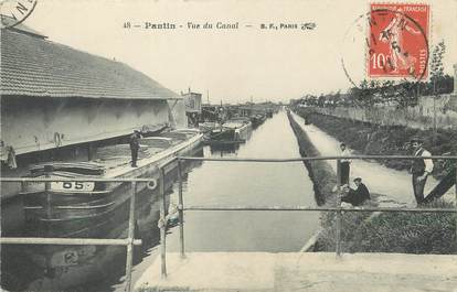 / CPA FRANCE 93 "Pantin, vue du canal" / PENICHE