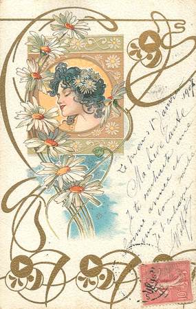 CPA ART NOUVEAU / FEMME 