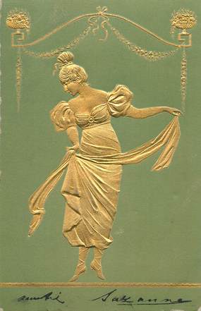 CPA ART NOUVEAU / FEMME  / GAUFREE