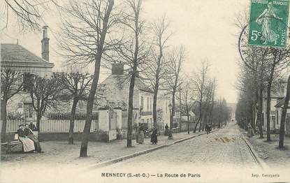 / CPA FRANCE 91 "Mennecy, la route de Paris"