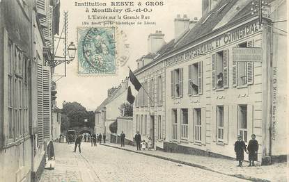 / CPA FRANCE 91 "Montlhéry, l'entrée sur la grande rue, institution Resve et Gros"