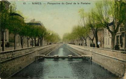 CPA FRANCE 30 "Nimes, perspective du canal de la Fontaine"