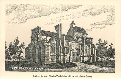 / CPSM FRANCE 02 "Vailly sur Aisne, église Sainte Marie Madeleine du Mont Notre Dame, vue générale"