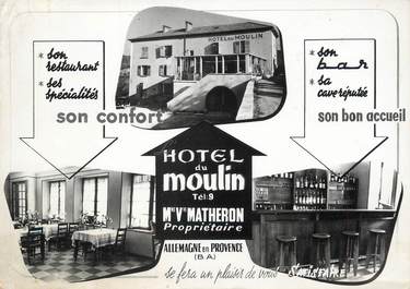 / CPSM FRANCE 04 "Allemagne en Provence, hôtel du Moulin"
