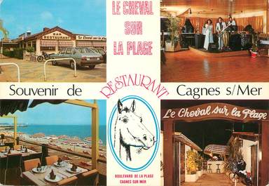 / CPSM FRANCE 06 "Cagnes sur Mer, restaurant le cheval sur la plage"