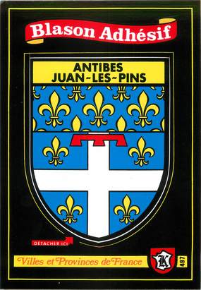 / CPSM FRANCE 06 "Antibes Juan Les Pins" / BLASON ADHESIF