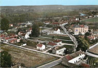 / CPSM FRANCE 77 "Environs de Montigny sur Loing, vue générale aérienne"