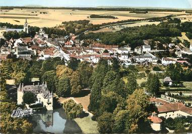 / CPSM FRANCE 77 "Lorrez Le Bocage, vue générale aérienne et le château"