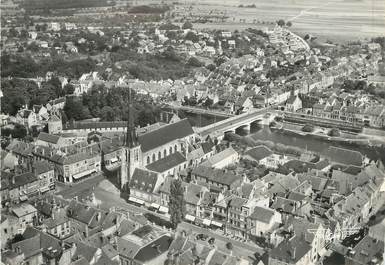 / CPSM FRANCE 77 "Nemours, la place du marché, l'église et le grand pont"