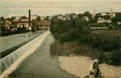 CPA FRANCE 64 "Pau, canal Heïd, Usine et gare des tramways"