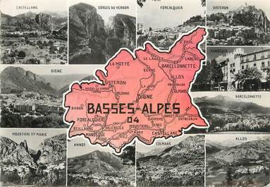 / CPSM FRANCE 04 "Basses Alpes" /  CARTE GEOGRAPHIQUE