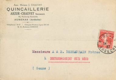 / CPSM FRANCE 07 "Aubenas" / QUINCAILLERIE / CARTE PUBLICITAIRE