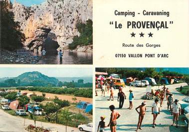 CPSM FRANCE 07 "Vallon Pont d'Arc" / CAMPING