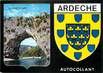 CPSM FRANCE 07 "Le Pont d'Arc, merveille de la nature" / BLASON ADHESIF