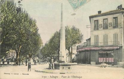 CPA FRANCE 13 "Aubagne, place de l'Obélisque"