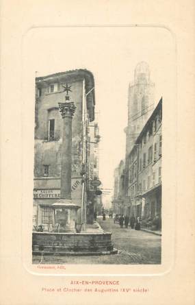 CPA FRANCE 13 "Aix en Provence, place et clocher des Augustins"