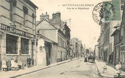 / CPA FRANCE 76 "Sotteville les Rouen, rue de la République"