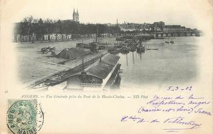 / CPA FRANCE 49 "Angers, vue générale prise du pont de la Haute Chaine"