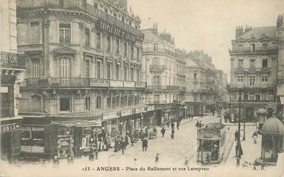 / CPA FRANCE 49 "Angers, place du ralliement, et rue Lenepveu" / TRAMWAY