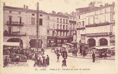 / CPA FRANCE 47 "Agen, place JB, jour de marché"