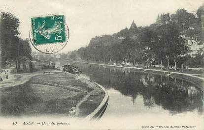 / CPA FRANCE 47 "Agen, quai des bateaux"