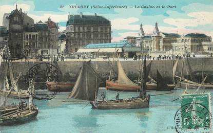 / CPA FRANCE 76 "Le Tréport, le casino et le port"'