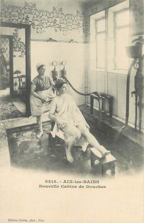 / CPA FRANCE 73 "Aix Les Bains, nouvelles cabines de douche" / THERMALISME