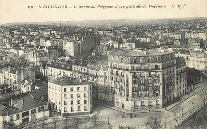 / CPA FRANCE 94 "Vincennes, l'avenue du Polygone et vue générale de Vincennes"