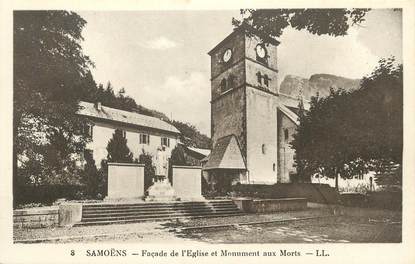 / CPA FRANCE 74 "Samoëns, église et monument aux morts"