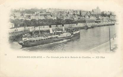 / CPA FRANCE 62 "Boulogne sur Mer, vue générale prise de la Batterie de Chatillon"