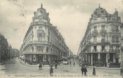 / CPA FRANCE 45 "Orléans, rue de la République et rue Bannier"