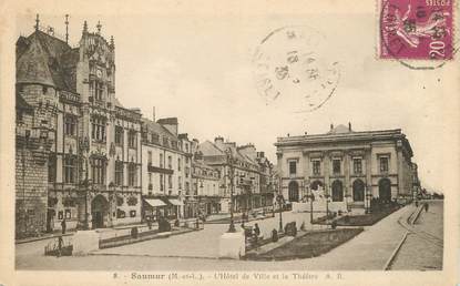 / CPA FRANCE 49 "Saumur, l'hôtel de ville et le théâtre "