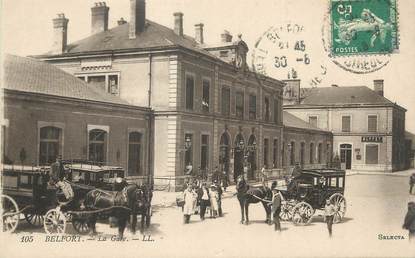 / CPA FRANCE 90 "Belfort, la gare" / ATTELAGE