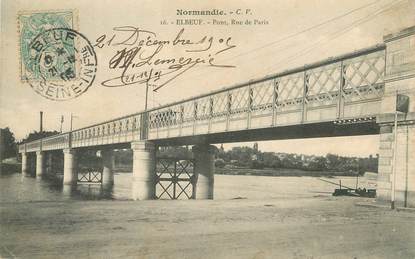 / CPA FRANCE 76 "Elbeuf, pont, rue de Paris"