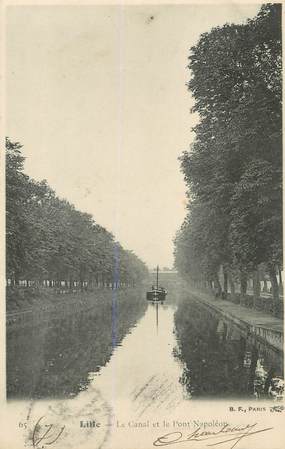 / CPA FRANCE 59 "Lille, la canal et le pont Napoléon"