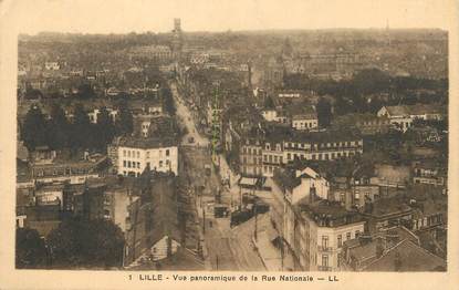 / CPA FRANCE 59 "Lille, vue panoramique de la rue Nationale "