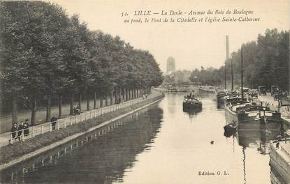 / CPA FRANCE 59 "Lille, la Deule, av du Bois de Boulogne" / PENICHE