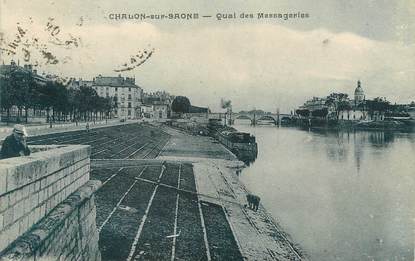 / CPA FRANCE 71 "Chalon sur Saône, quai des messageries"