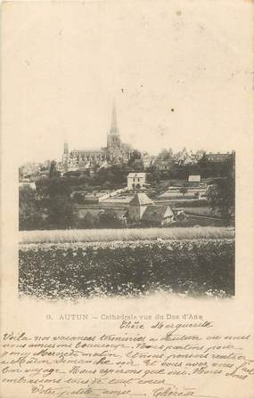 / CPA FRANCE 71 "Autun, cathédrale vue du dos d'Ane"