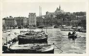 13 Bouch Du Rhone / CPSM FRANCE 13 "Marseille, un coin du vieux port et Notre Dame de la Garde"