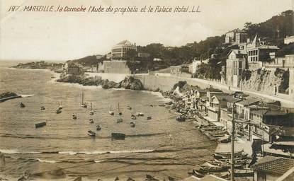 / CPA FRANCE 13 "Marseille, la corniche, l'Aube du prophète et le Palace Hôtel"