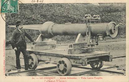 / CPA FRANCE 71 "Le Creusot, usines Schneider, tube Lance torpille"