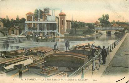 CPA FRANCE 62 "Saint Omer, le canal d'Arques" / BATELLERIE