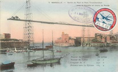 / CPA FRANCE 13 "Marseille, sortie du port et pont transbordeur"
